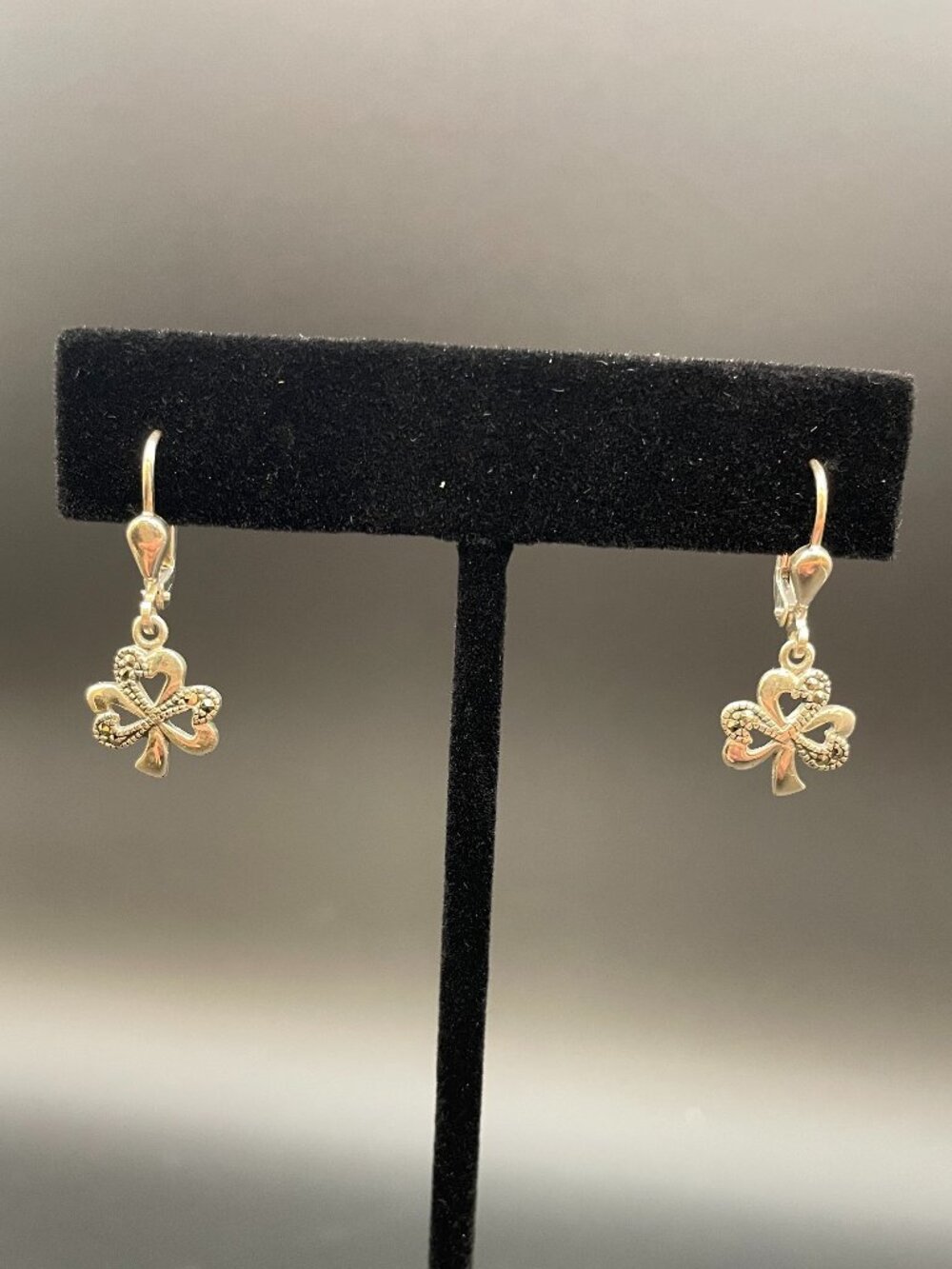 Sterling Silver Marcasite Clover Earrings